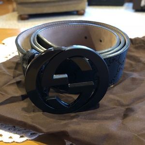 Men’s Authentic Gucci Belt Black & Matte Black